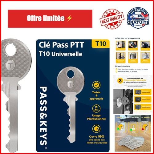 Clé pass ptt t10 universelle - clé,