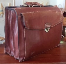 Ancienne Malette Sacoche Sac Cuir Texier/Accessoire Vintage/Malette Médecin 