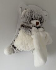 3835🌟15cm Doudou Mouchoir Ours Babynat Baby Nat Les Flocons Marron Chine Blanc