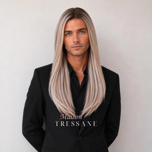 Perruque homme blond glacé - , 55