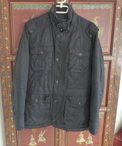 Blouson parka bleu marine pour