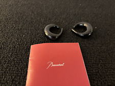 Paire boucles d'oreille créole noir en cristal de Baccarat