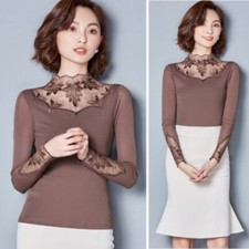 Femme Maille Dentelle Chemise