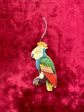 Déco Ancienne De Sapin Carton Cartonnage Couleur Perruche Perroquet