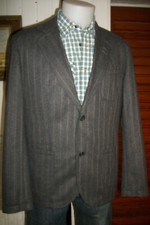 Manteau veste blazer costume HUGO BOSS ORANGE 52 laine/polyester gris rayé