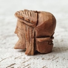 MEMENTO MORI fin XIXè En Bois Sculpté Reliquaire Rosaire Wooden Skull 19thC