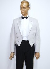 Vintage 1980s Veste Queue de Pie Gris Clair Tailcoat RAFFINATI Size M/L