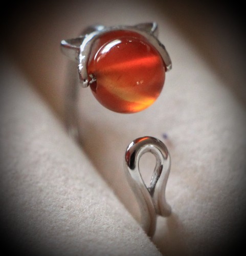 Bague chat argent - chat,