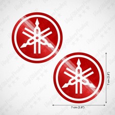 Kit 2 stickers YAMAHA 7 cm ROUGE brillant autocollant tuning logo réservoir moto