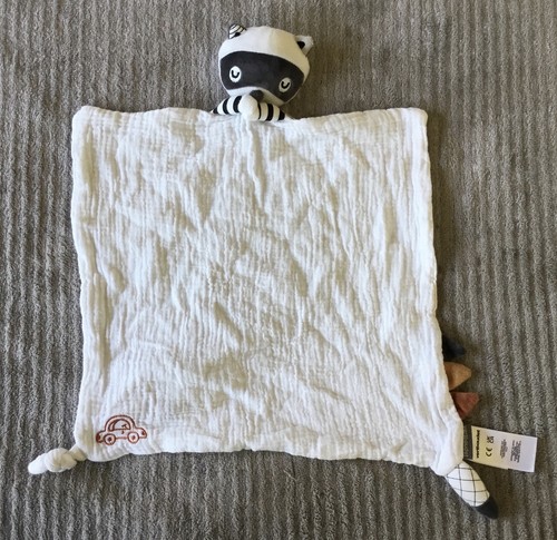 Doudou raton laveur blanc noir - doudou,