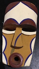 Masque Réduit Terre Cuite Afrique Ethnique Cameroun Bamileké Pigments Naturels