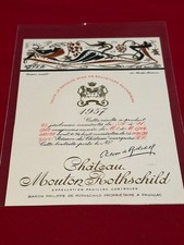 Etiquette vin Mouton Rothschild 1957 Bordeaux Pauillac spécimen - Voir ma liste