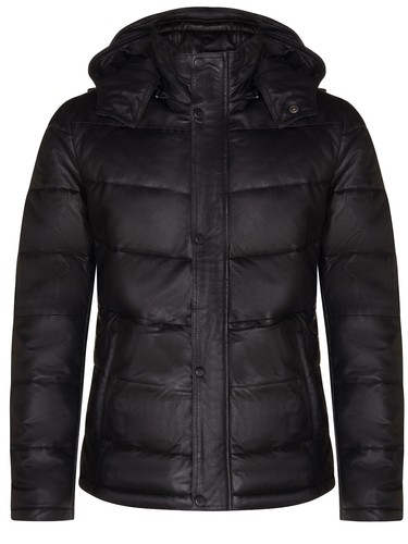 Veste cuir homme - en, noire