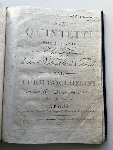 Boccherini luigi six quintetti - boccherini,