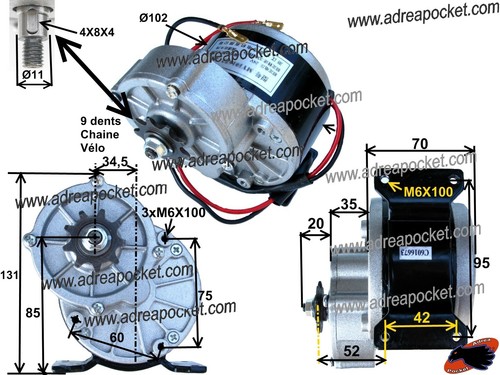 Moteur électrique 24v 250w - moteur,