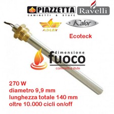 BOUGIE D'ALLUMAGE POÊLE PELLET QLIMA - ADLER - RACC.3/8 L.140 D.9,9 Cod1001