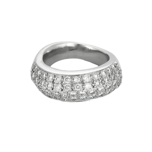 Bague jonc gris pavage - or,