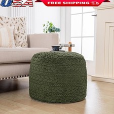 Unstuffed Plush Pouf Ottoman