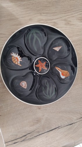Assiette huitre faience - huitre,
