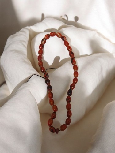 Collier vintage perles - , ambre