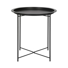 1x Noir Mat Rond Table à