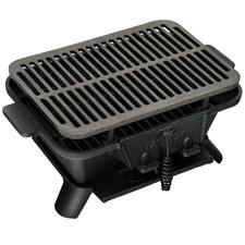 Barbecue De Charbon Portable Avec Grille Double Face En Fonte 