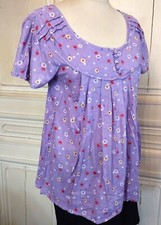 ONLY BLOUSE LIBERTY FOLK  MAJA TRAPEZE MAUVE   T M/L