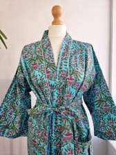 Indien Turquoise Robe en Coton