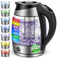 Bouilloire Électrique en Verre 1.8L Contrôle de la Température Température Ré...