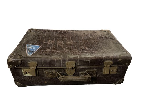 Ancienne valise marron façon - valise,