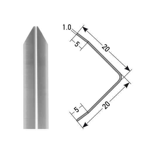 Cornière mm acier mat - cornière,