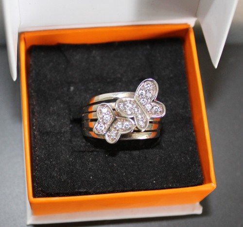 Bague papillons argent - bague,