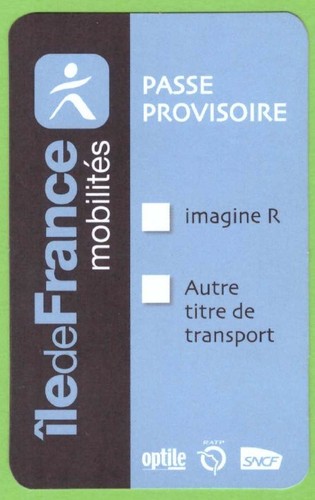 Carte pass navigo - navigo, provisoire