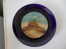 ANCIENNE ASSIETTE SOUVENIR DU MONT ST MICHEL en FAIENCE de CHOISY LE ROI