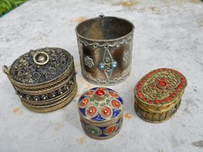 Lot Oriental Berbère ancien boite bracelet Kabylie métal argenté Afrique Nord