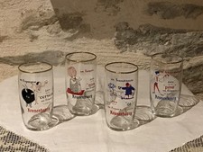 Série de 4 anciens verres galopin publicitaires Kronenbourg
