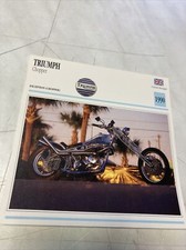 Triumph 650 Bonneville Chopper 1990 carte moto de collection Atlas UK