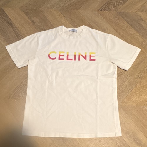 Celine paris white logo crew - celine,