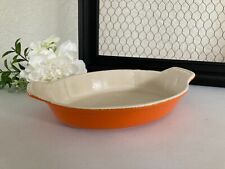 325⚜️ Ancien Plat à Gratin Le Creuset Couleur Orange Vintage Longueur 24 Cm