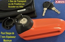 Scooter Moto Vélo  ABUS Antivol BLOQUE DISQUE 300  + Sac Fixation ou Transport
