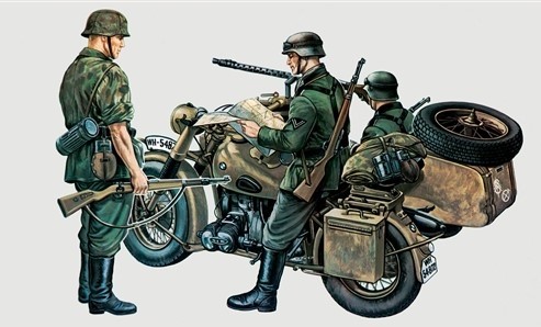 Italeri moto avec sidecar bmw - italeri,,