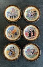 6 Assiettes Décorative Ancienne Saint Clément Décor BRETON Signé TRIGON