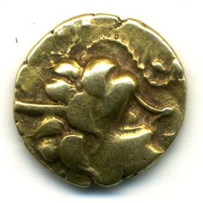 (3171-) TRES RARE ( R3 ) NAMNÈTES-Quart de Statère d'or à l'hippophore, au bâton