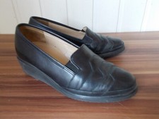 Mocassins cuir noir SALAMANDER LADY 3,5 = 36,5 G  semelle compensée