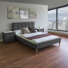 Lit en Tissu Double Rembourré