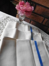 3 ANCIENS TORCHONS LIN CREME