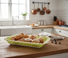 Corbeille Vintage Plastona Années 60 | Panier à Fruits Rétro en Plastique Tressé