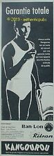 PUBLICITE KANGOUROU SLIP BAN LON RILSAN SOUS VETEMENT HOMME DE 1960 FRENCH AD