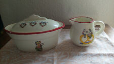 PETIT POT COUVERT 18cm + POT à LAIT 7cm - FAÏENCE - GUY UNTEREINER ALSACE