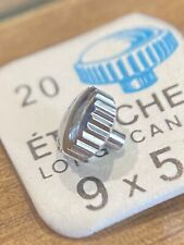 Couronne de montre étanche canon long Ø55 filetage 0,90 - Chromé mat [NOS]